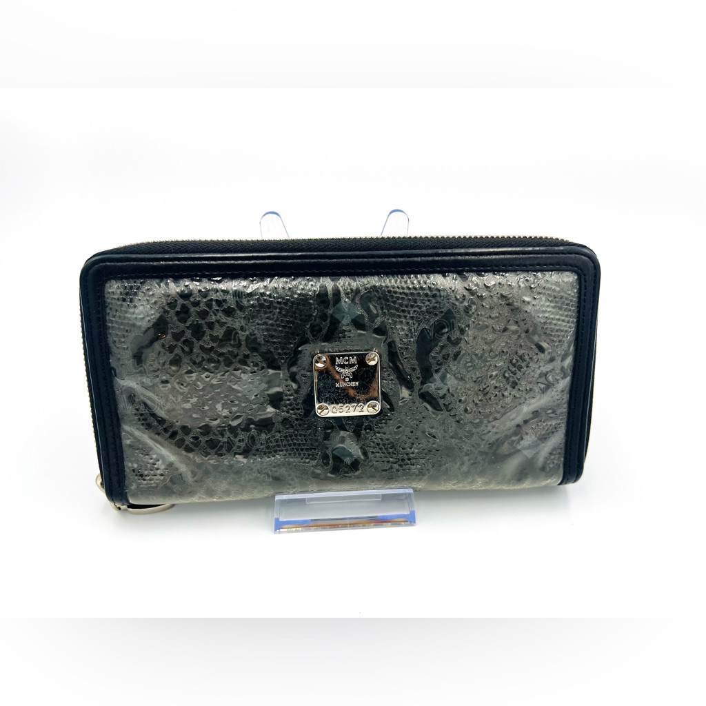 Mcm X Phenomenon Snakeskin Embossed Zip-Around Wallet